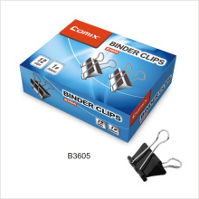 Comix black strong clip rust resistant metal 50 mm 1#  binder clips